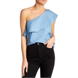 Love, Fire Challis one shoulder top